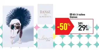 Conforama Kit 3 toiles danse offre