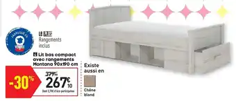Conforama Lit bas compact avec rangements montana offre