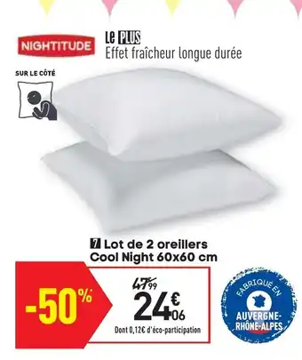 Conforama Lot de 2 oreillers cool night offre