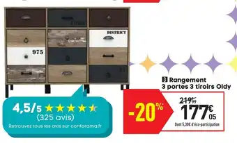 Rangement 3 portes 3 tiroirs oldy