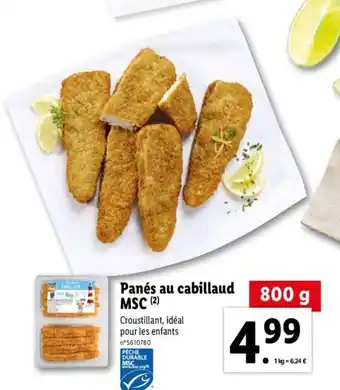 Lidl Panés au Cabillaud offre