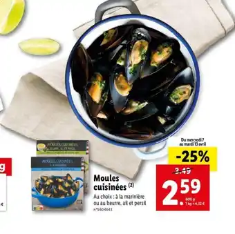 Lidl Moules cuisinées offre