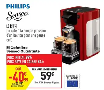 Conforama Cafetière senseo quadrante offre