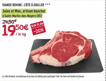 Viande bovine : côte à griller