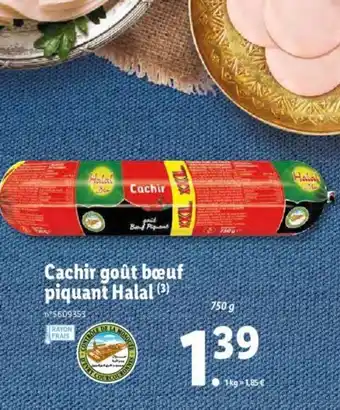Lidl Cachir goût bœuf piquant Halal offre