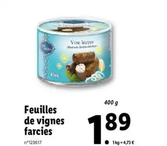 Lidl Feuilles de vignes farcies offre