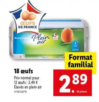 Lidl 18 œufs offre