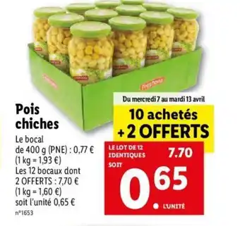 Lidl Pois chiches offre