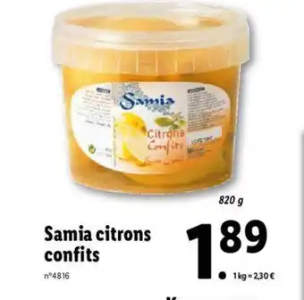 Lidl Samia citrons confits offre