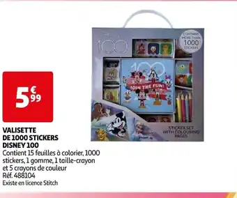 Auchan VALISETTE DE 1000 STICKERS DISNEY 100 offre
