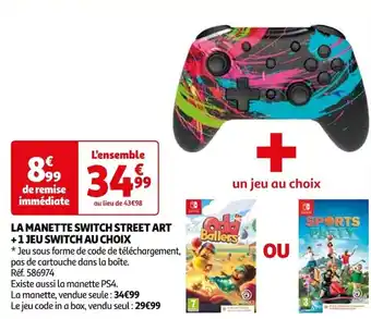 Auchan LA MANETTE SWITCH STREET ART +1 JEU SWITCH AU CHOIX offre