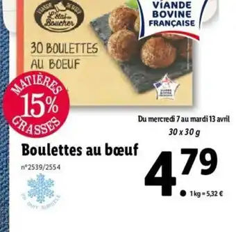 Lidl Boulettes au bœuf offre