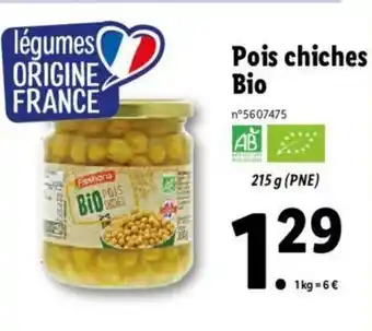 Lidl Pois Chiches Bio offre
