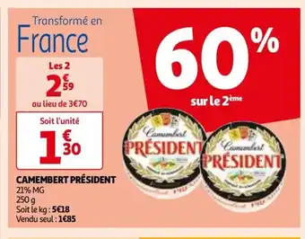 Auchan CAMEMBERT PRÉSIDENT offre