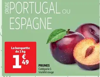 Auchan PRUNES Catégorie 1 Variété rouge offre