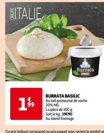 Auchan BURRATA BASILIC offre