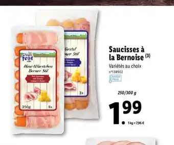 Lidl Saucisses à la Bernoise offre