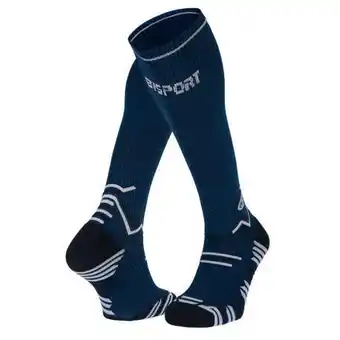 Decathlon Chaussettes trail compression bleu/noir offre