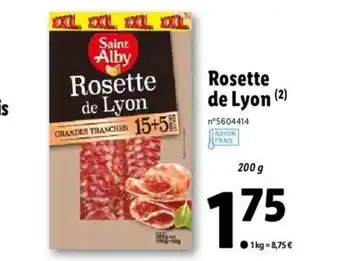 Lidl Rosette de Lyon offre