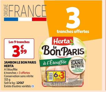 Auchan Supermarché Herta jambon le bon paris offre