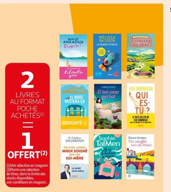 Auchan 2 livres au format poche achetés = 1 offert offre