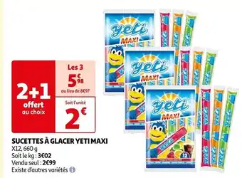 Auchan Yeti sucettes à glacer maxi offre