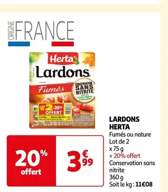 Auchan Herta lardons offre