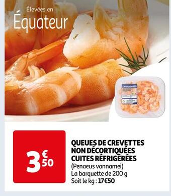 Auchan Queues de crevettes non décortiquées cuites réfrigérées offre
