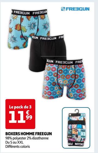 Auchan Freegun boxers homme offre
