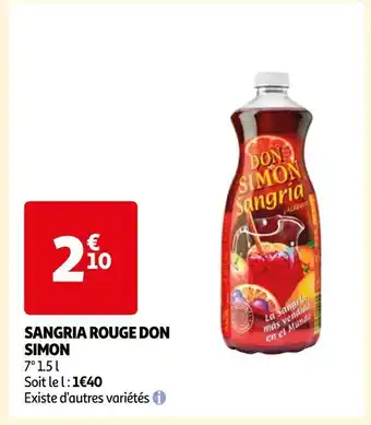 Auchan Simon sangria rouge don offre