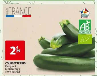 Auchan Courgettes bio offre