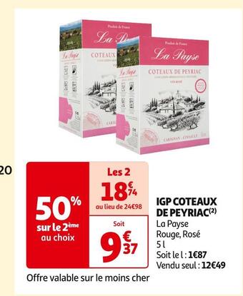 Auchan Supermarché La payse igp coteaux de peyriac offre