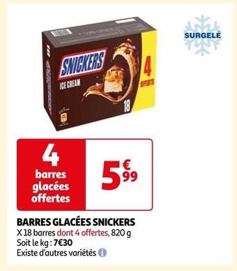 Auchan Snickers barres glacées offre