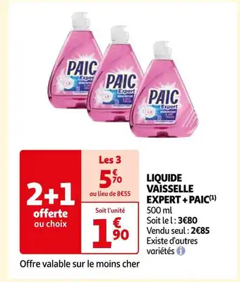 Auchan Paic liquide vaisselle expert + (1) offre