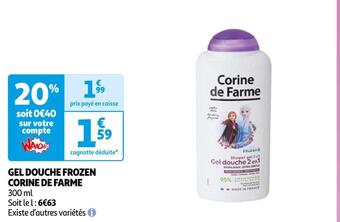 Auchan Corine de farme gel douche frozen offre