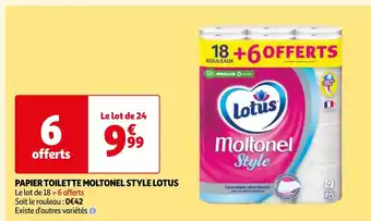 Auchan Lotus papier toilette moltonel style offre