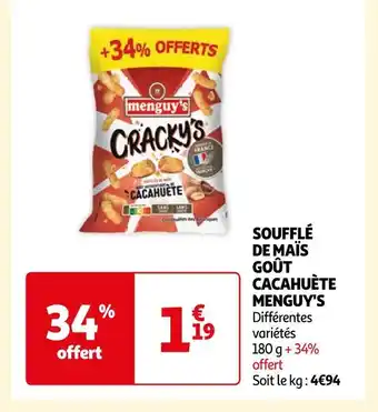 Auchan Menguy's soufflé de maïs goût cacahuète offre