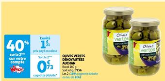 Auchan Auchan olives vertes dénoyautées offre