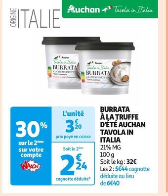 Auchan burrata à la truffe d'été tavola in italia