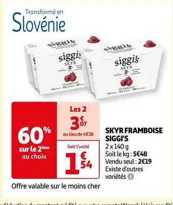 Auchan Siggi's skyr framboise offre
