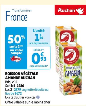 Auchan Auchan boisson végétale amande offre