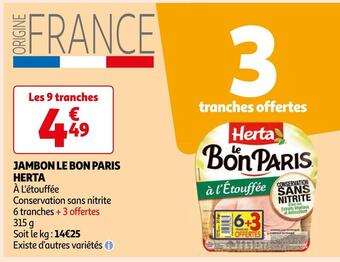 Auchan Herta jambon le bon paris offre