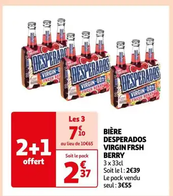 Auchan Desperados bière virgin frsh berry offre