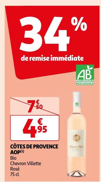 Auchan Chevron villette côtes de provence aop offre
