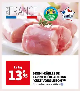Auchan Filière auchan cultivons le bon 6 demi-râbles de lapin offre