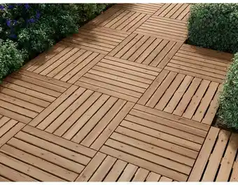 Brico Dépôt Dalle bois brun l. 80 cm x larg. 80 cm x ép. 30 mm offre