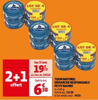 Auchan Thon naturel démarche responsable petit navire offre