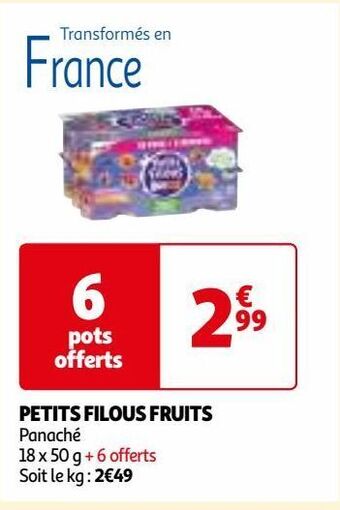 Auchan Petits filous fruits offre