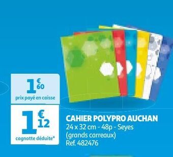 Auchan Cahier polypro auchan offre