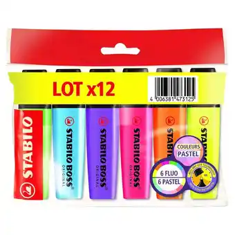 Auchan 12 surligneurs boss original stabilo offre